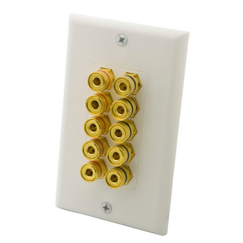 1 Gang Decorative Style 1.0 2.0 3.0 4.0 5.0 Surround Sound Box Speaker Banana Port Plate Wall with Female to Female connector