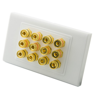 1 Gang Dekorativni stil 1.0 2.0 3.0 4.0 5.0 Zvučnik kutije za surround zvuk Banana port zidna ploča sa ženskim ženskim konektorom