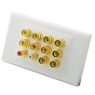 1 Gang Dekorativni stil 1.0 2.0 3.0 4.0 5.0 Zvučnik kutije za surround zvuk Banana port zidna ploča sa ženskim ženskim konektorom