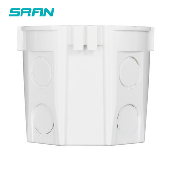 SRAN EU стандарт, стенна кръгла монтажна кутия, вътрешна касета, кабелна кутия, бяла задна кутия за EU превключвател и контакт