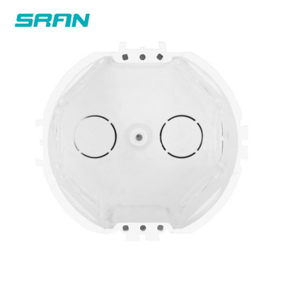 SRAN EU standard, seina ümmargune paigalduskarp, sisemine kassett, juhtmekarp, valge tagakarp EU lüliti ja pistikupesa jaoks