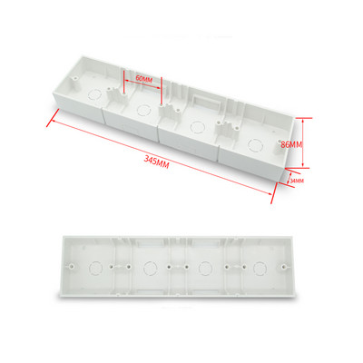 Instalācijas kastes gaismas slēdža sienas slēdža ligzda Pamatnes modelis L86 L173 L258 L344 Virsmas stiprinājums Savienojuma apakšējās kastes Tumši balta kasete