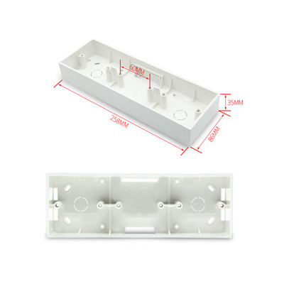 Instalācijas kastes gaismas slēdža sienas slēdža ligzda Pamatnes modelis L86 L173 L258 L344 Virsmas stiprinājums Savienojuma apakšējās kastes Tumši balta kasete