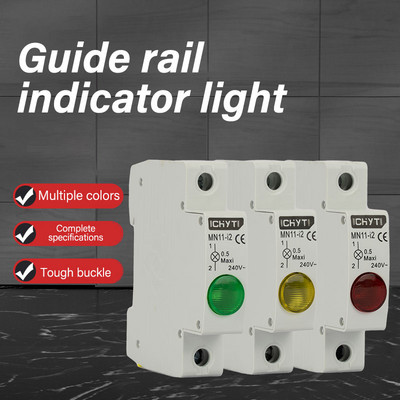 Led Rail Τύπος σήματος Φωτεινός διακόπτης κυκλώματος κουτί διανομής Ένδειξη ισχύος 240V Κόκκινο κίτρινο πράσινο