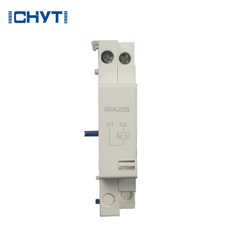 GV2ME motora ķēdes pārtraucējs MPCB priekšā un sānos uzstādīts GVAE/GVAN momentāna signāla palīgkontakts