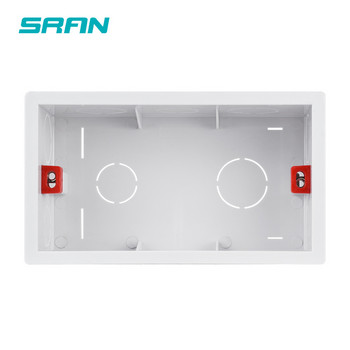 SRAN Нова кутия за стенен монтаж Вътрешна касета Бяла задна кутия 144*84*50 мм За 146 мм*86 мм Стандартни контакти и ключове