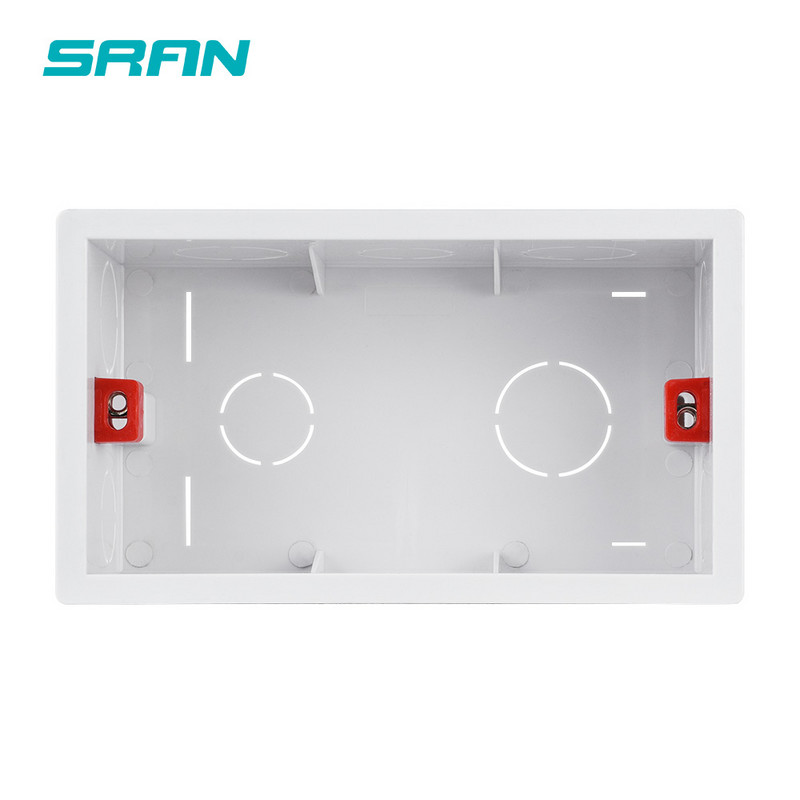 SRAN uus seinakinnituskarp sisemine kassett valge tagakarp 144*84*50mm 146mm*86mm standardsete pistikupesade ja lülitite jaoks
