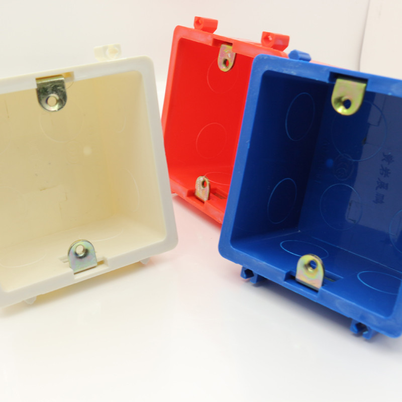 Esooli Hot Sale 86*86MM kasešu universāla balta sienas montāžas kārba ES/UK kontaktligzdas aizmugurējai kārbai un sienas pieskāriena slēdzis, kas ir populārs RU