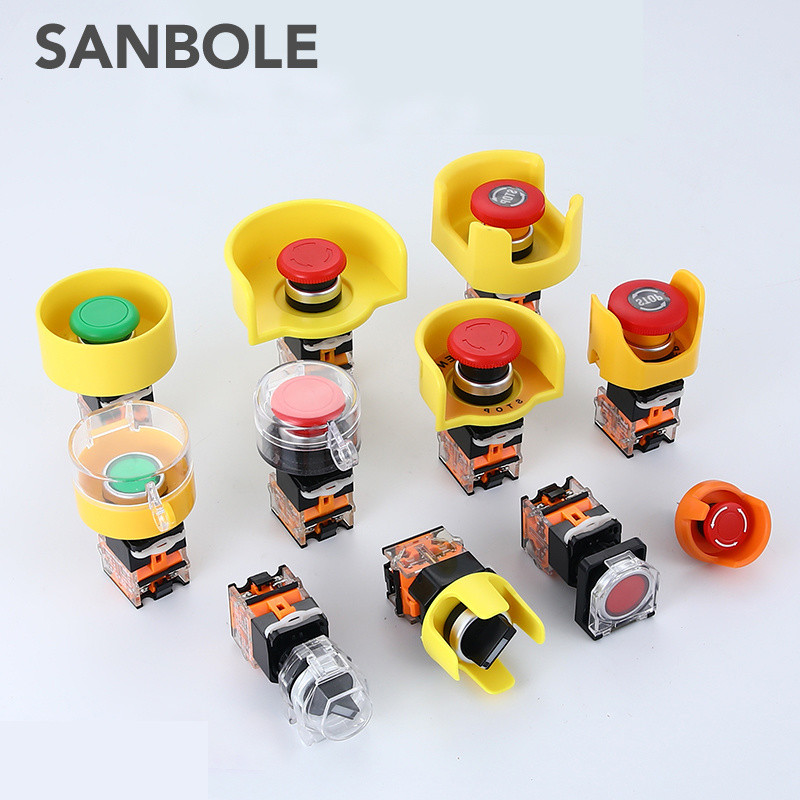 16/22 mm hädaseiskamisnupu lüliti lisatarviku kaitsekate LA38-11 iselähtestusnuppude nupukarp väike suurus