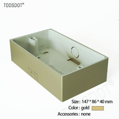 147*86*40mm Luksuzna kutija s utičnicama s prekidačima, Kutija za vanjsku montažu za Smart Touch Light Zidni prekidač 6 grupa Bijela Crna | Siva | Zlato