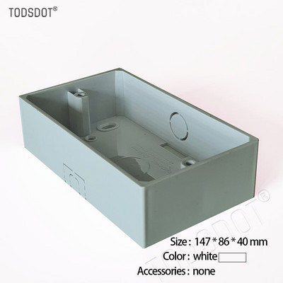 147*86*40mm Luksuzna kutija s utičnicama s prekidačima, Kutija za vanjsku montažu za Smart Touch Light Zidni prekidač 6 grupa Bijela Crna | Siva | Zlato