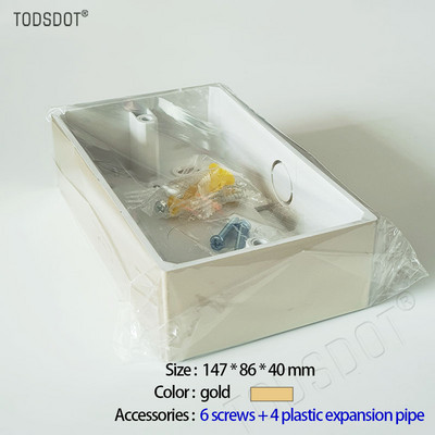 147*86*40mm Luksuzna kutija s utičnicama s prekidačima, Kutija za vanjsku montažu za Smart Touch Light Zidni prekidač 6 grupa Bijela Crna | Siva | Zlato