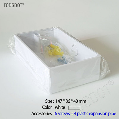 147*86*40mm Luksuzna kutija s utičnicama s prekidačima, Kutija za vanjsku montažu za Smart Touch Light Zidni prekidač 6 grupa Bijela Crna | Siva | Zlato