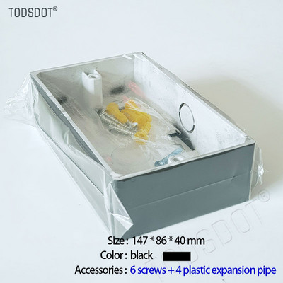 147*86*40mm Luksuzna kutija s utičnicama s prekidačima, Kutija za vanjsku montažu za Smart Touch Light Zidni prekidač 6 grupa Bijela Crna | Siva | Zlato