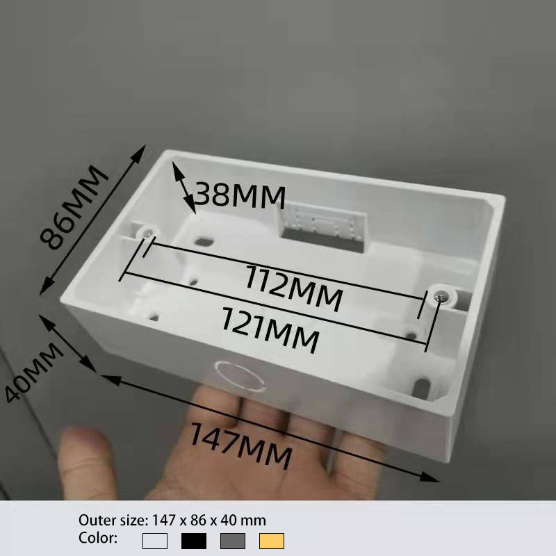 147*86*40mm Luksuzna kutija s utičnicama s prekidačima, Kutija za vanjsku montažu za Smart Touch Light Zidni prekidač 6 grupa Bijela Crna | Siva | Zlato