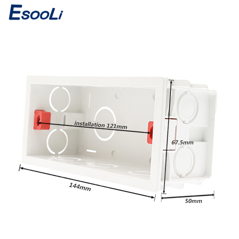 Esooli super kvaliteta 144 mm * 67,5 mm unutarnja montažna kutija, stražnja kazeta za 154 mm * 72 mm zidno svjetlo na dodir i USB utičnicu
