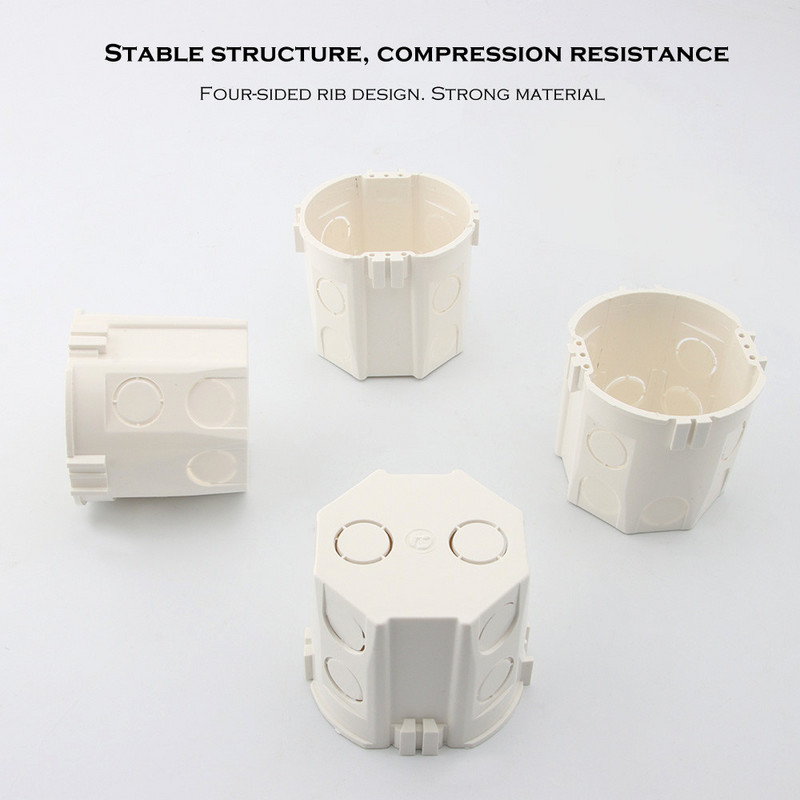 SMATRUL EU USA standardne seinale paigaldatav ümmargune tume kasti sisemine kassettjuhtmestiku karp valguslüliti pistikupesa elektritarvikute jaoks