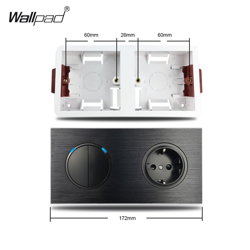 Dvostruka kutija za suhu podstavu Wallpad za gipsane ploče gipsane ploče za ploče od 172 mm 2X kutija za ugradnju s jednim okvirom 35 mm dubine