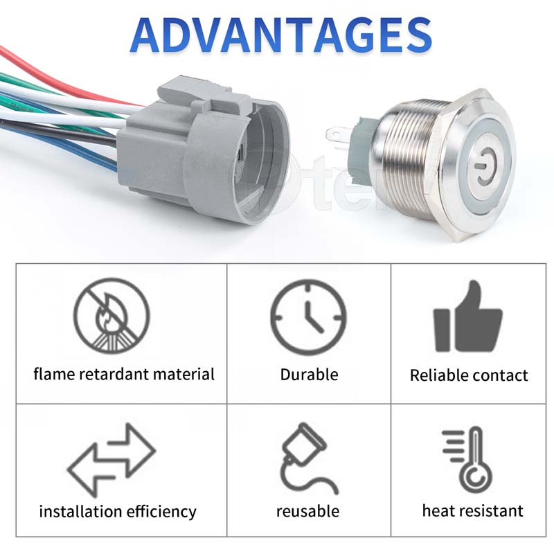 12mm 16mm 19mm 22mm 25mm kaablipesa metallist nupplüliti juhtmestiku jaoks 2-6 juhtmega stabiilse lambi valgusnupu vedrujuhe