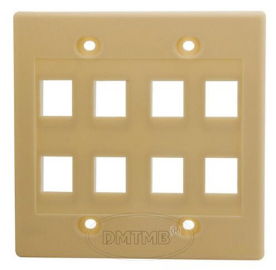 2 Gang US Solid Style 8 porti Keystone caurumu sienas plāksne