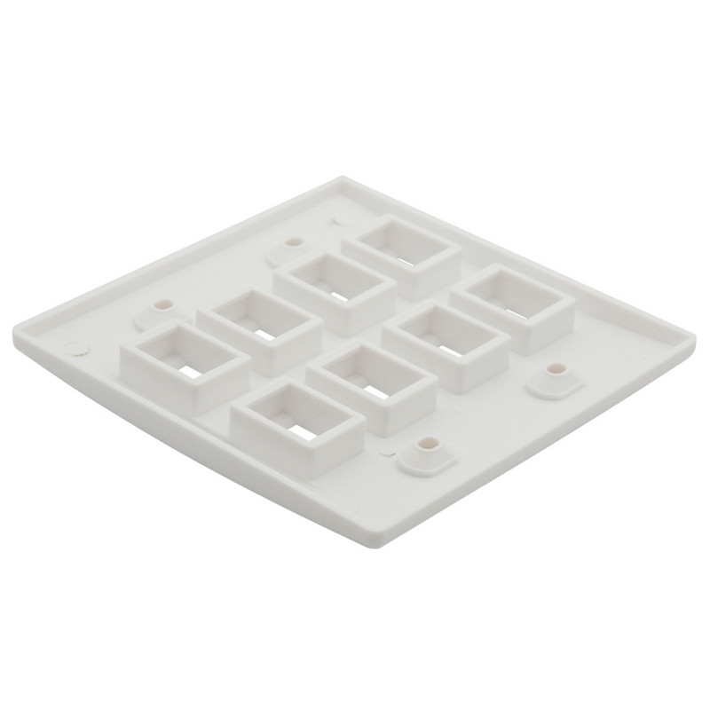 2 Gang US Solid Style 8 porti Keystone caurumu sienas plāksne