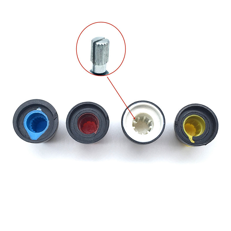 10 kom/lot Potenciometar Encoder Band prekidač Plastična kapica gumba 15 x 17 mm Plum osovina Vrsta Crvena Plava Bijela Žuta
