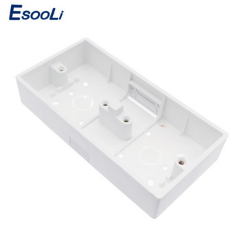 Кутия за външен монтаж на Esooli 172 мм * 86 мм * 33 мм за 86 тип двойни сензорни превключватели или контакти, приложими за всяка позиция на повърхността на стената