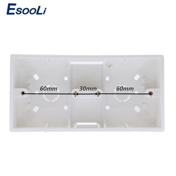 Кутия за външен монтаж на Esooli 172 мм * 86 мм * 33 мм за 86 тип двойни сензорни превключватели или контакти, приложими за всяка позиция на повърхността на стената