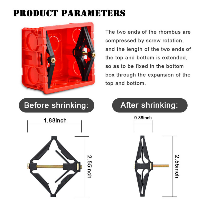 86mm 2/4 tk kasseti parandaja tume kasti parandamine kruvipistiku lüliti vana pistikupesa karbid asendus fikseeritud seina remondi karbi tugivarras