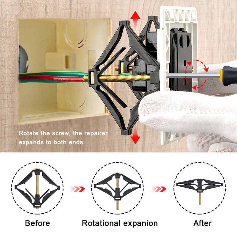 86mm 2/4 tk kasseti parandaja tume kasti parandamine kruvipistiku lüliti vana pistikupesa karbid asendus fikseeritud seina remondi karbi tugivarras
