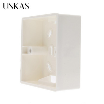 Външна монтажна кутия UNKAS 86 мм * 86 мм * 34 мм за 86 мм стандартен сензорен превключвател и контакт се прилага за всяка позиция на повърхността на стената
