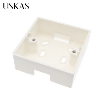 Външна монтажна кутия UNKAS 86 мм * 86 мм * 34 мм за 86 мм стандартен сензорен превключвател и контакт се прилага за всяка позиция на повърхността на стената