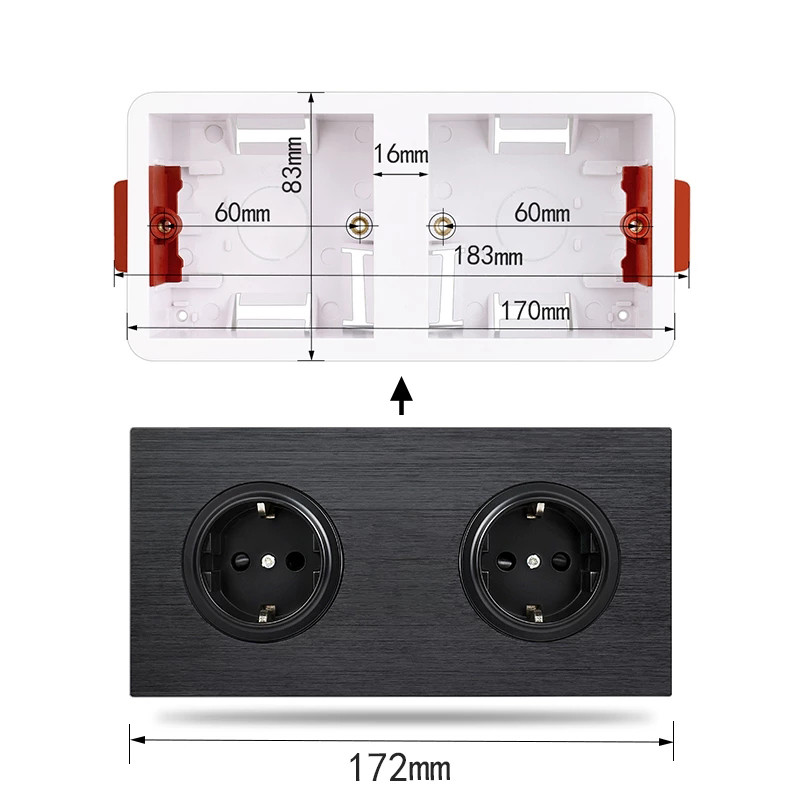 Jim DuDu Trocken Futter Box Für Gips Board/Trockenbau/Plasterboad 46mm Tiefe Wand Schalter Buchse 86mm / 146mm Kaseta