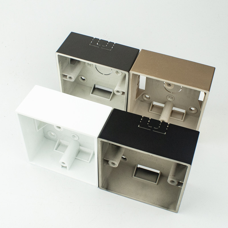 Avoir 86 tüüp ruudukujuline paigalduskarp seinale väliskinnitus lülitikarbi pinnale paigaldatav plastikust elektripistikupesa ühenduskarp