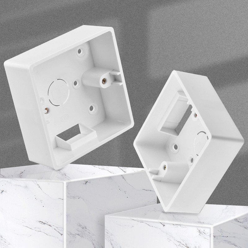 Avoir 86 tüüp ruudukujuline paigalduskarp seinale väliskinnitus lülitikarbi pinnale paigaldatav plastikust elektripistikupesa ühenduskarp