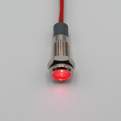 5 komada metalnih vodootpornih 6 mm 12-24 VDC mini LED svjetlosni indikator signala sa žicom