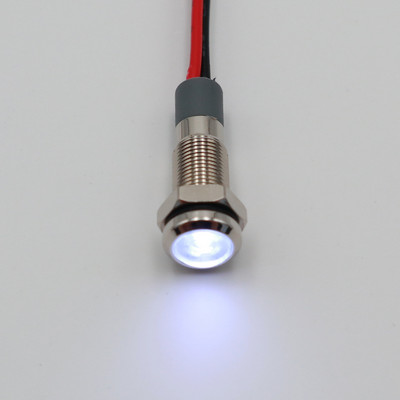 5 komada metalnih vodootpornih 6 mm 12-24 VDC mini LED svjetlosni indikator signala sa žicom