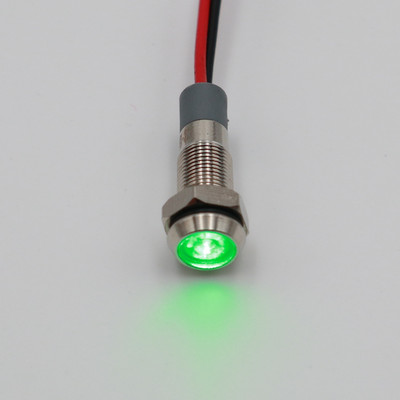 5 komada metalnih vodootpornih 6 mm 12-24 VDC mini LED svjetlosni indikator signala sa žicom