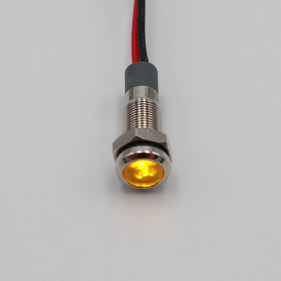 5 komada metalnih vodootpornih 6 mm 12-24 VDC mini LED svjetlosni indikator signala sa žicom