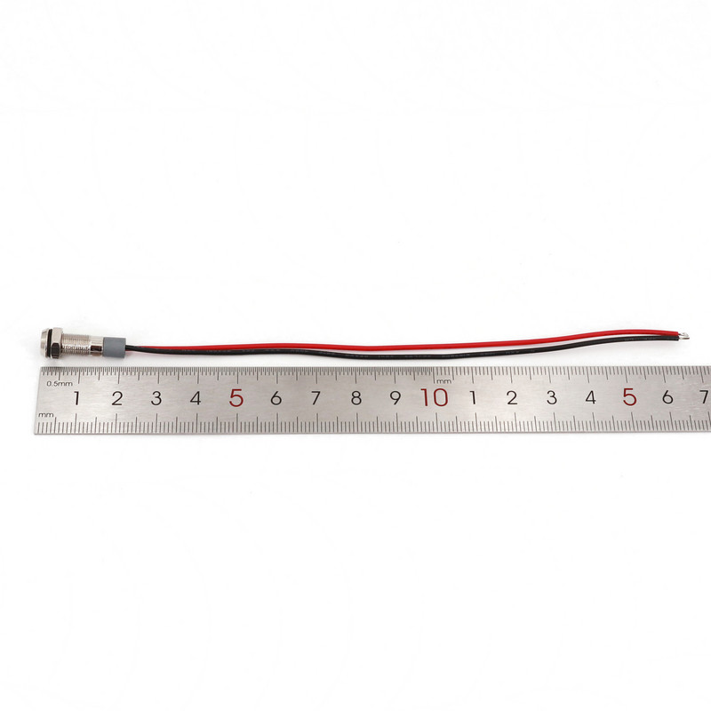 5 komada metalnih vodootpornih 6 mm 12-24 VDC mini LED svjetlosni indikator signala sa žicom