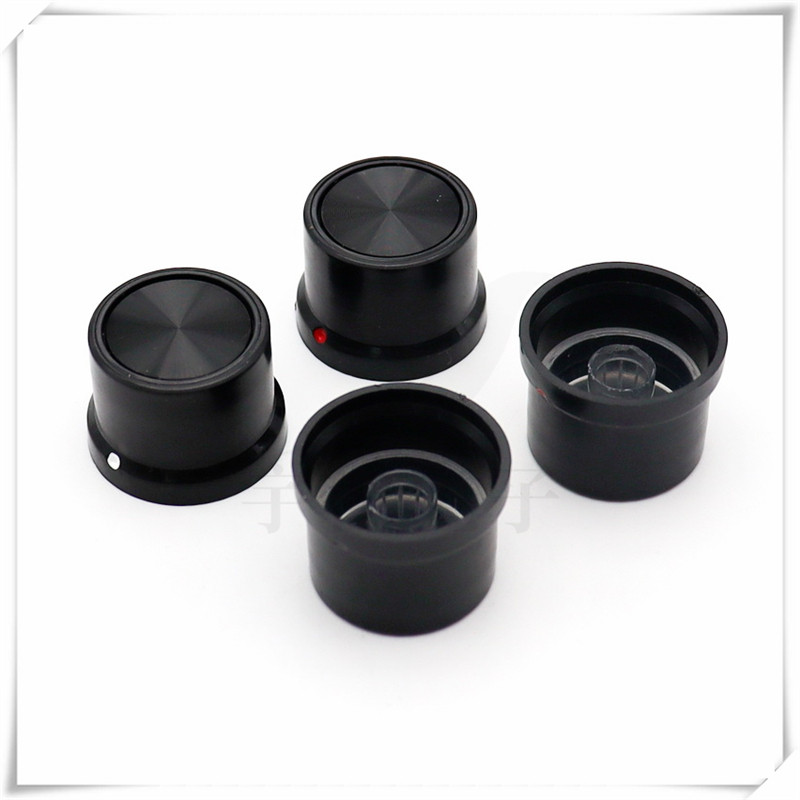 2 gab. Plastmasas Gaismas pārraides kloķa diametrs 25mm Augstums 18mm Potenciometrs Kodētāja kloķis Zobrata formas iekšējais caurums 6mm