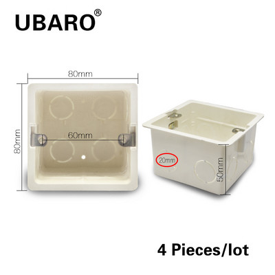 4 komada/partija 86 Tip 5 CM utičnica Dno skriveno kućište Bijelo računalo Materijal Površina USB utičnica Zidni prekidač za svjetlo Razvodna kutija 86