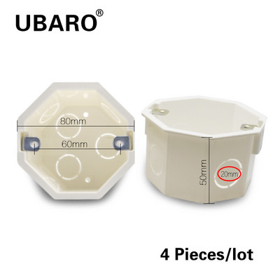 4 komada/partija 86 Tip 5 CM utičnica Dno skriveno kućište Bijelo računalo Materijal Površina USB utičnica Zidni prekidač za svjetlo Razvodna kutija 86