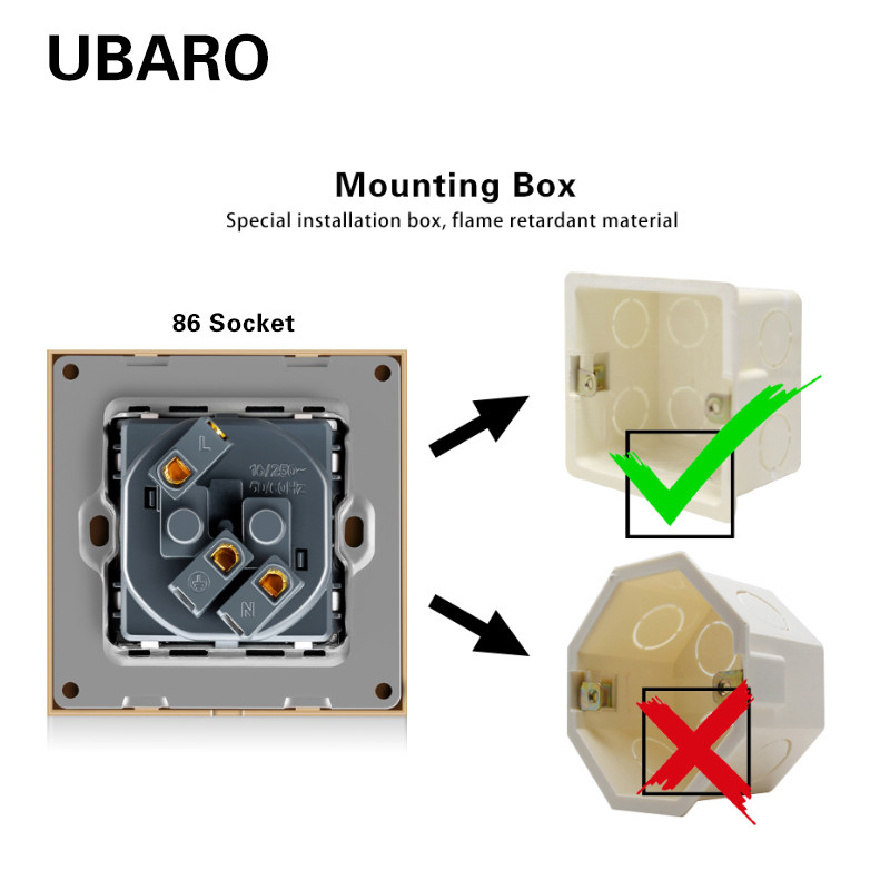 4 komada/partija 86 Tip 5 CM utičnica Dno skriveno kućište Bijelo računalo Materijal Površina USB utičnica Zidni prekidač za svjetlo Razvodna kutija 86