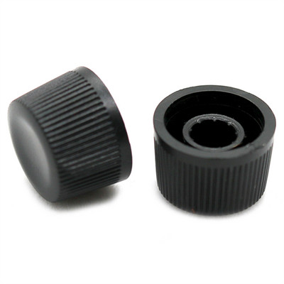 5 tk 16x10,5 mm plastist potentsiomeetri pöördnupp 6 mm rihveldatud võlli / D-telje jaoks