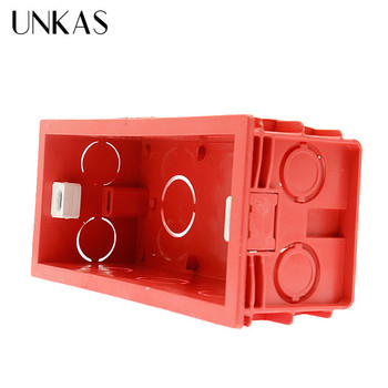 UNKAS Супер качество 144mm*67.5mm Вътрешна задна касета Монтажна кутия за 154mm*72mm Сензорен ключ за стенно осветление и USB гнездо