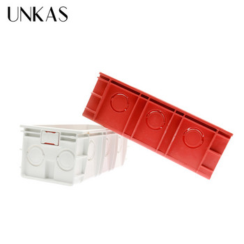 UNKAS Супер качество 144mm*67.5mm Вътрешна задна касета Монтажна кутия за 154mm*72mm Сензорен ключ за стенно осветление и USB гнездо