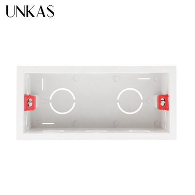 UNKAS Super Quality 144mm*67,5mm Εσωτερικό κουτί στήριξης κασέτας πίσω για διακόπτη αφής τοίχου 154mm*72mm και υποδοχή USB