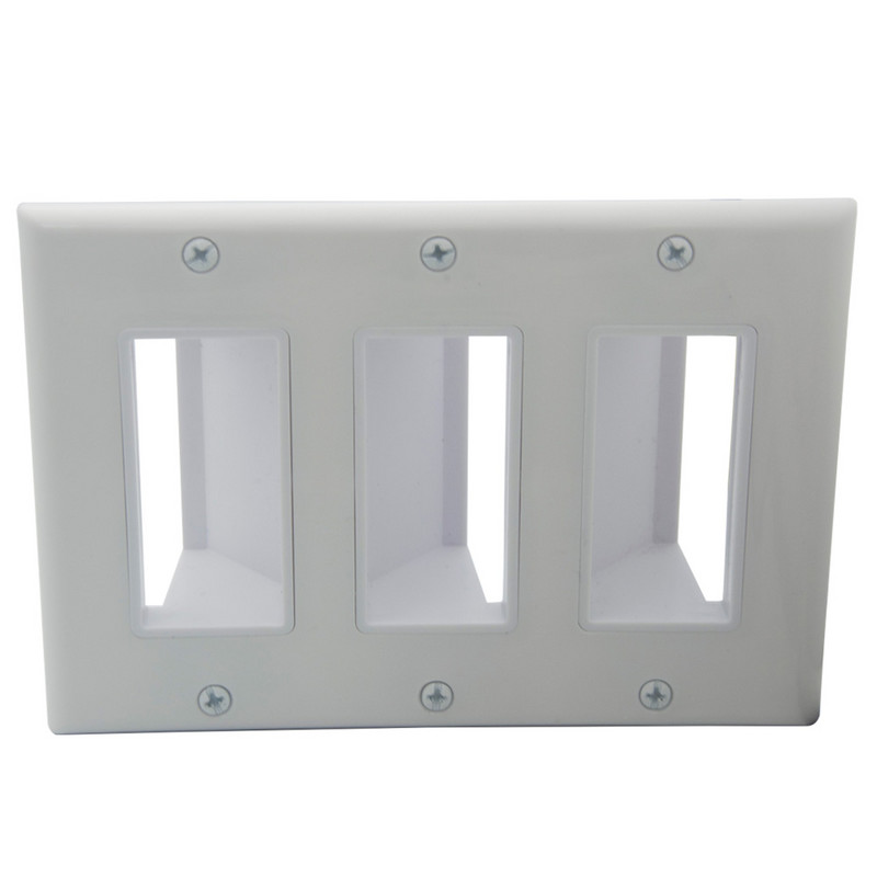 1 2 3 Grupas dekoratīvā stila zemsprieguma multivides kabeļa caurlaide sienas plāksnē