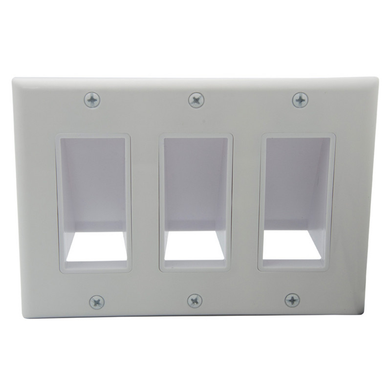 1 2 3 Grupas dekoratīvā stila zemsprieguma multivides kabeļa caurlaide sienas plāksnē